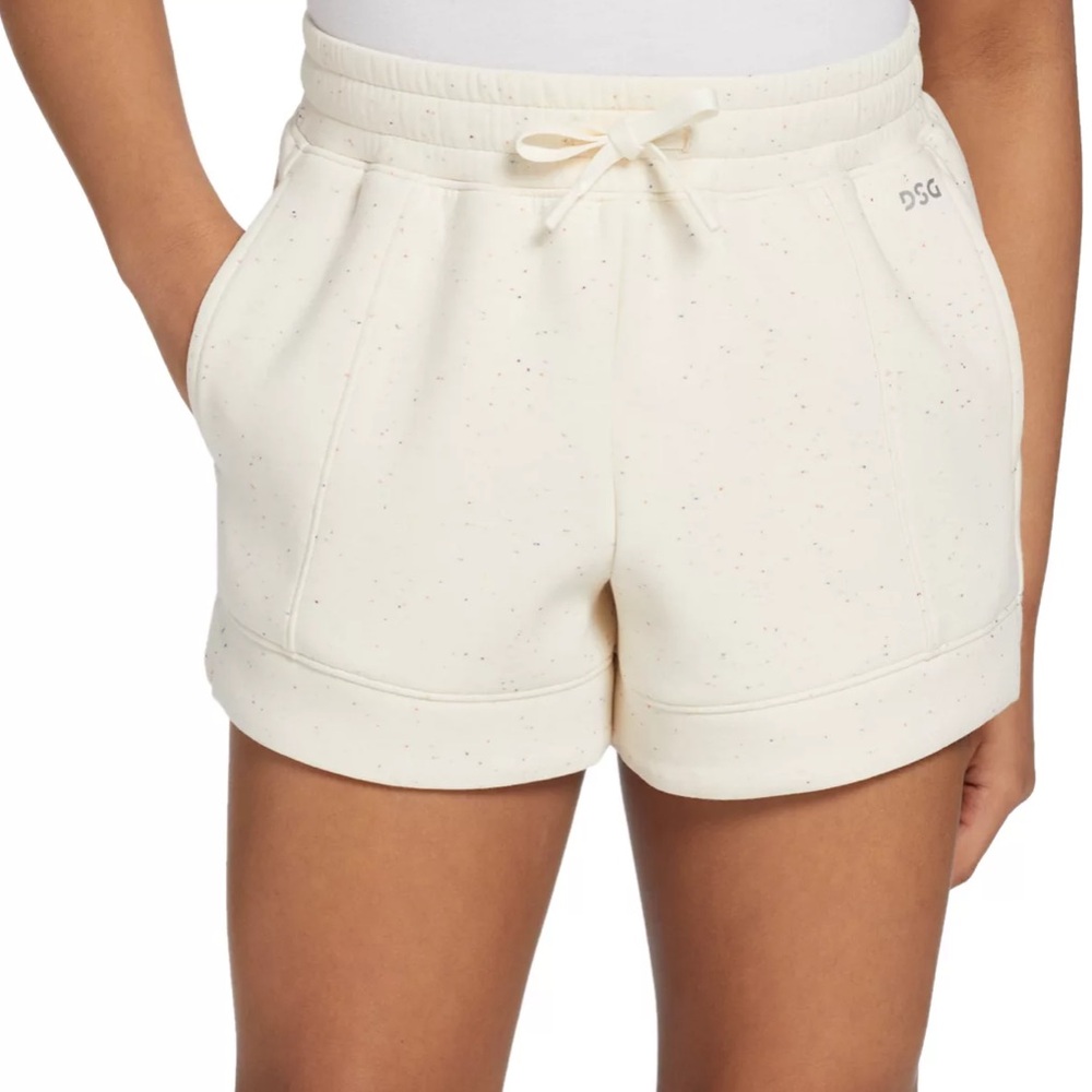 DSG Girls Sport Fleece Mid Rise Cream Shorts